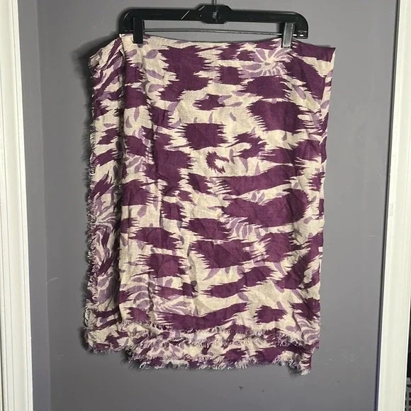 𝅺UNBRANDED Purple and Tan Print Large Scarf - Picture 5 of 5